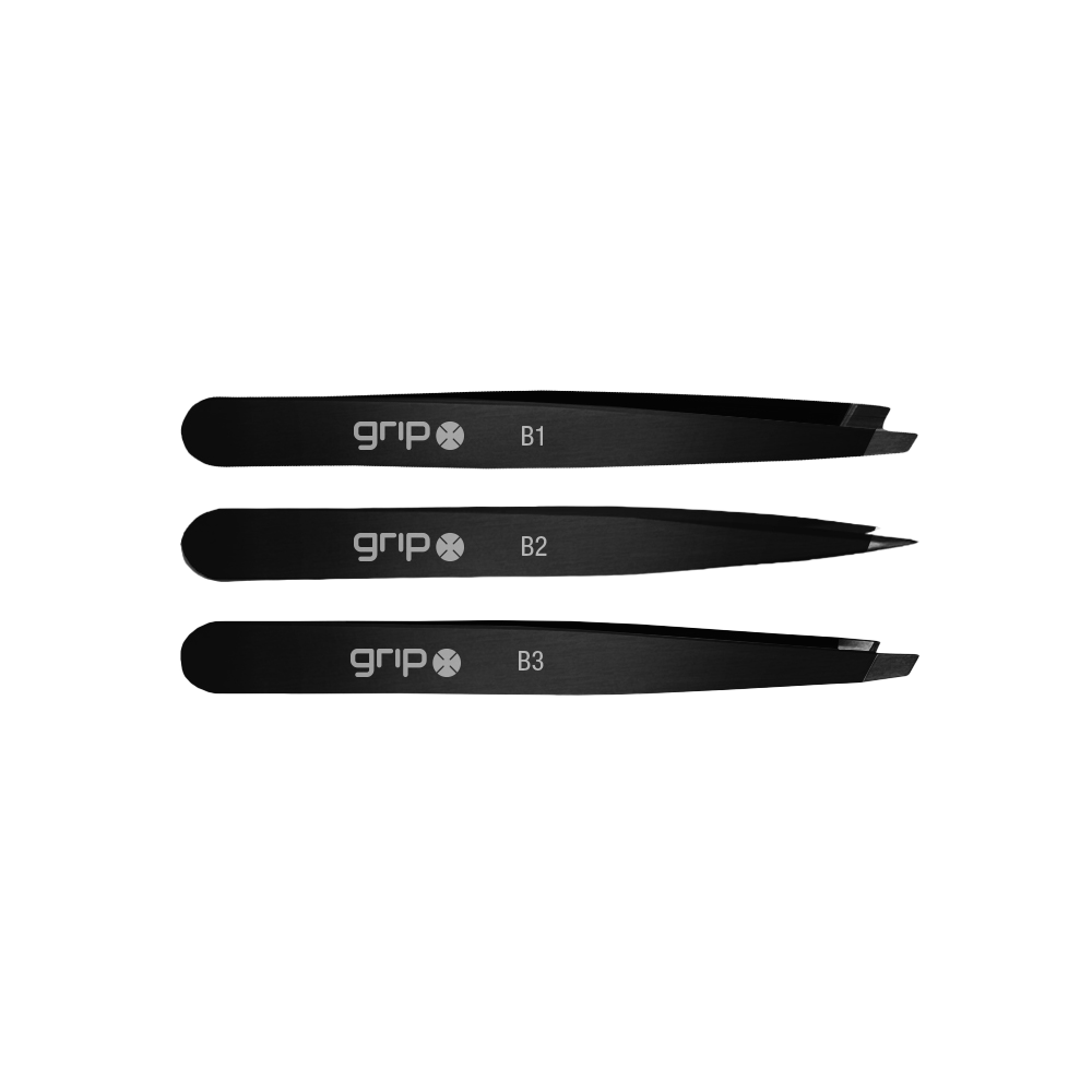 GRIP® Precision Tweezer 3-Pack- Matte Black