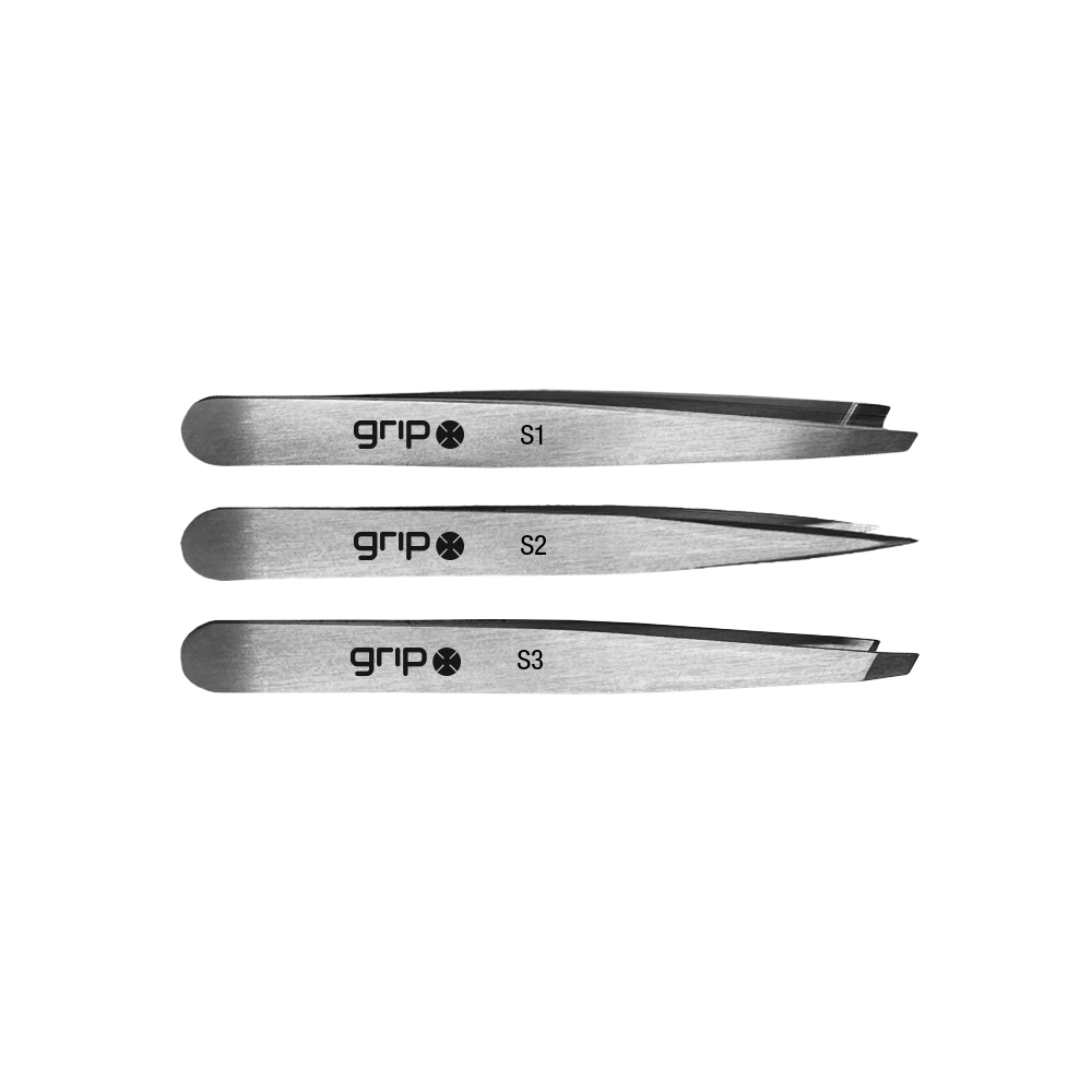 GRIP® Precision Tweezer 3-Pack - Stainless Steel